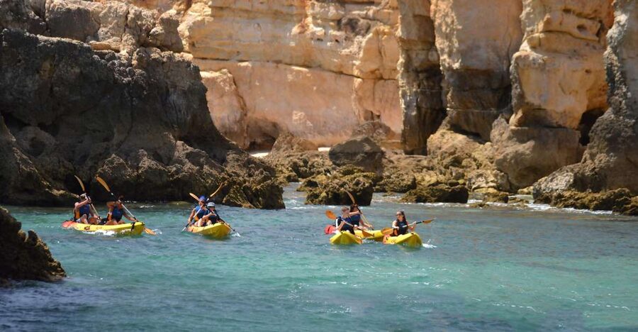 Albufeira: Algarve Kayak and Coastline Tour - The quiet beach swim
