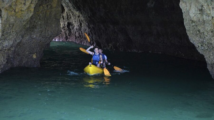 Albufeira: Algarve Kayak and Coastline Tour - Why the catamaran matters