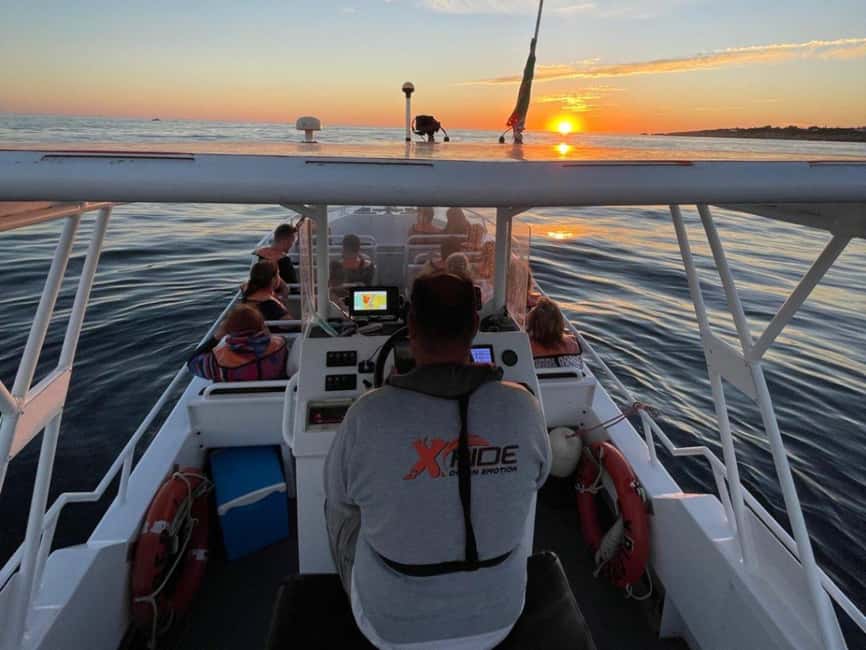 Albufeira: Benagil Cave Sunset Cruise - Sunset from the boat, not the beach