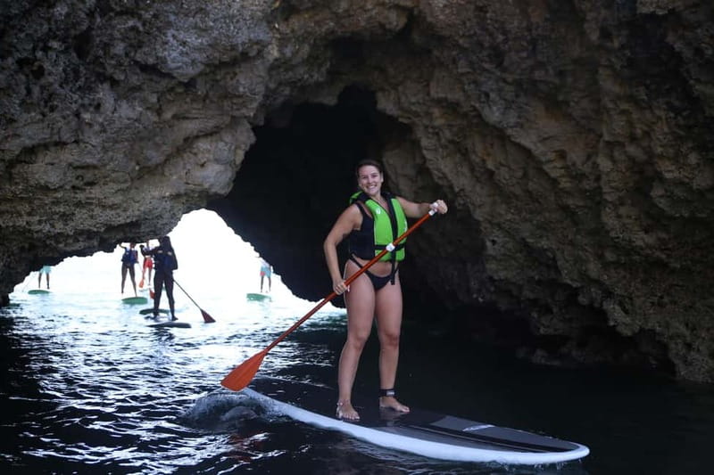 Albufeira: Caves and cliffs Paddleboarding (SUP) Tour - Returning to Praia da Coelha