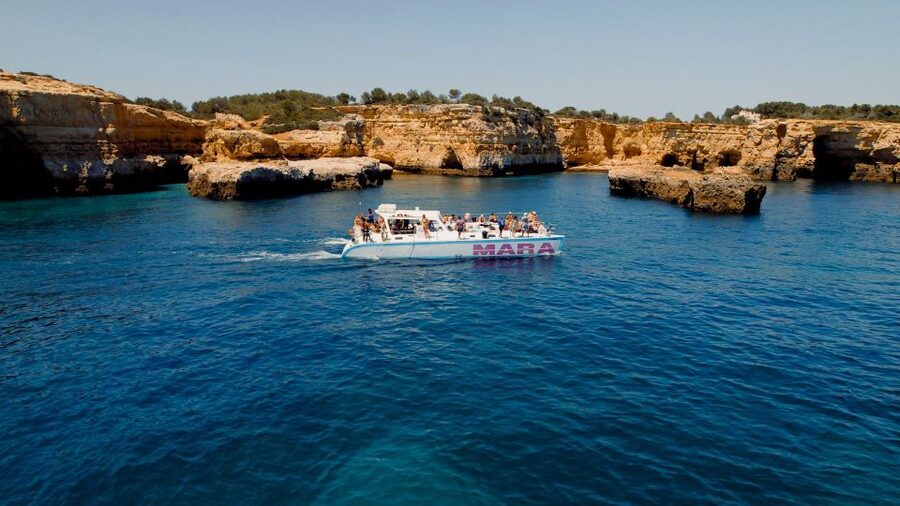 Albufeira: Caves and Coastline Catamaran Cruise to Benagil - Sea conditions, group size, and practical comfort