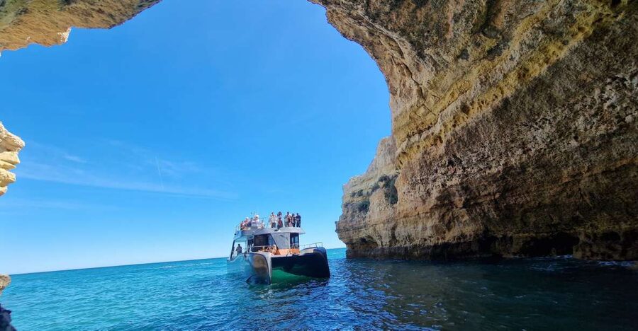Albufeira: Coastline and Benagil Caves Tour by Catamaran - Key points at a glance