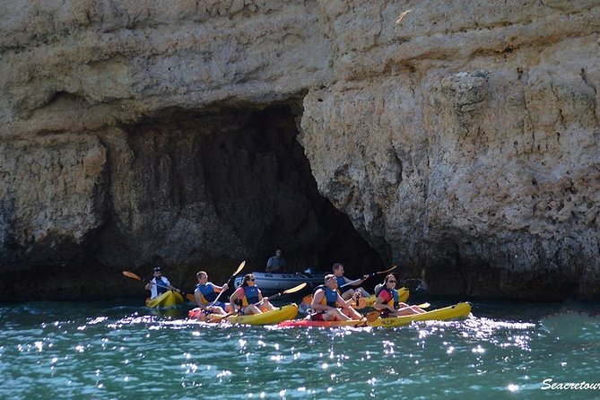 Albufeira Kayak Tour – Relaxing Trip with 2 Guides - Two guides and a support catamaran