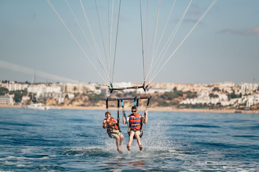 Albufeira: Parasailing Boat Trip - Getting fitted with the harness and life jacket