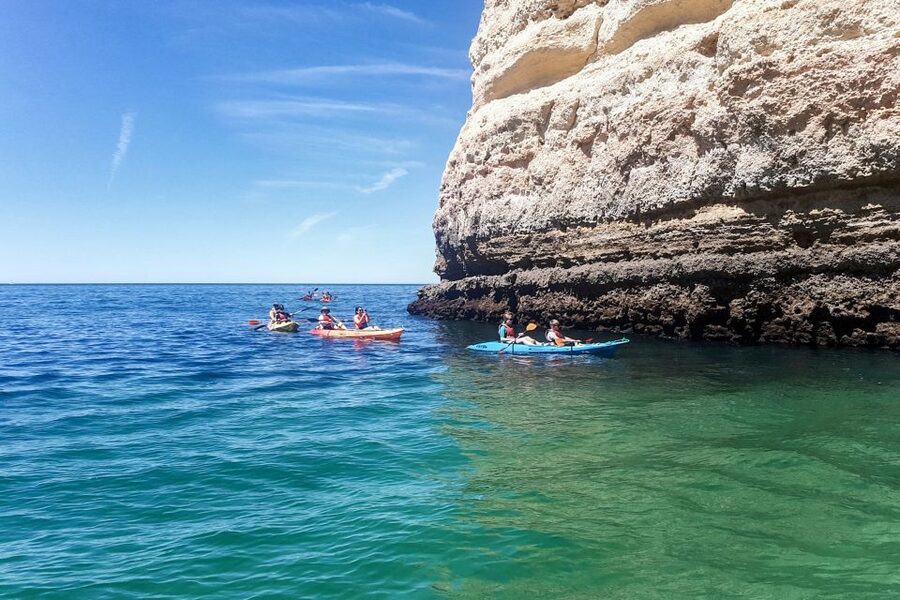 Benagil: Benagil Caves and Secret Spots Guided Kayaking Tour - Praia da Marinha and the beach stop