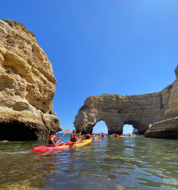 Benagil: Caves, Coves & Secret Beaches Guided Kayaking Tour - Paddling beneath Benagil’s limestone cliffs