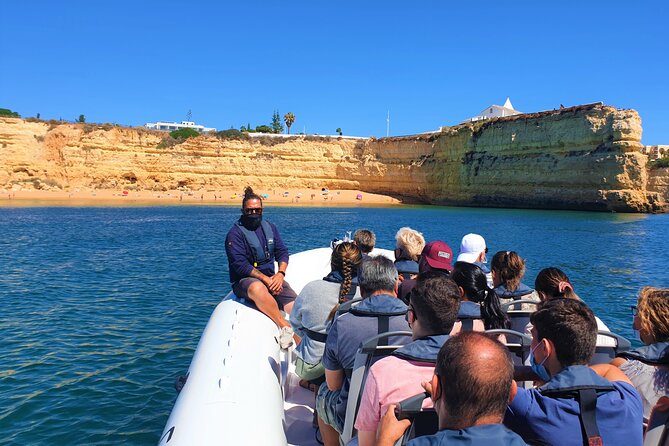 Benagil Caves Visit with Dolphins Watching from Albufeira - Praia da Marinha and the limestone coast