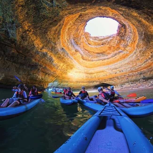 Benagil: Guided Kayak Tour inside caves and Praia da Marinha - Key points before you book