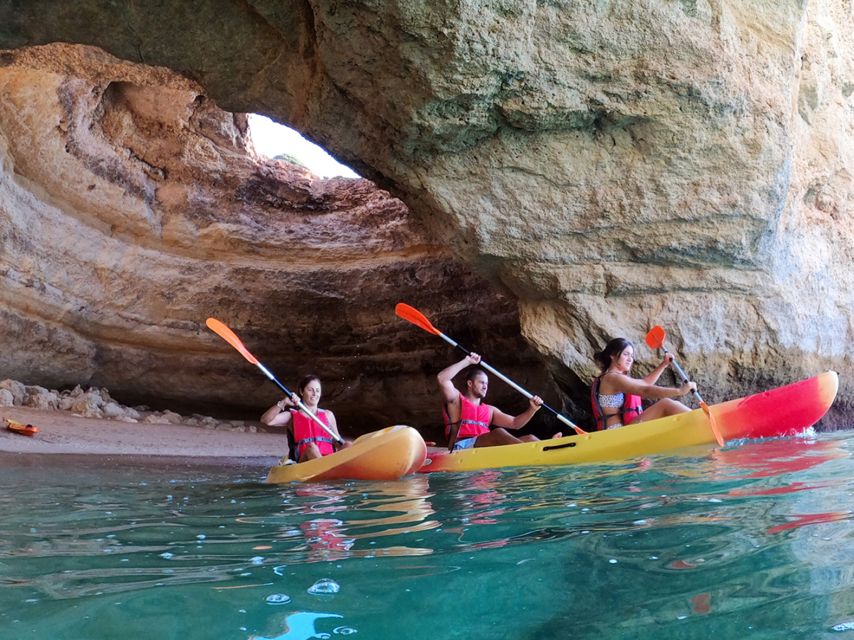 Benagil: Kayaking Adventure in Benagil Caves & Marinha Beach - Entering Benagil Cave by kayak