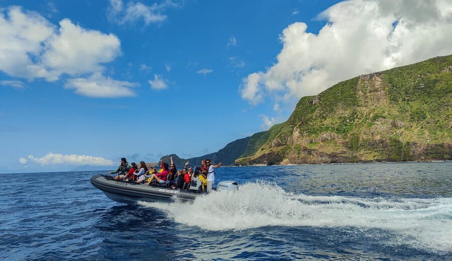 Boat Trip to Corvo and Island Sightseeing Tour - Galo Cave, waterfalls, and Flores from the sea