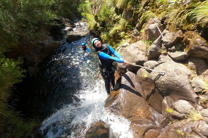 Canyoning in Madeira Island- Level 1 - Getting fitted with boots, wetsuit, and rope gear
