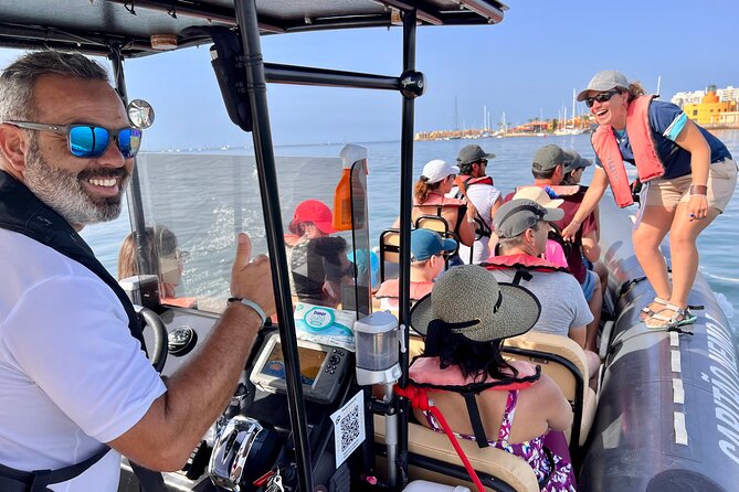 Dolphins & Benagil Caves with Biologist guide - The summer swim stop is a welcome extra