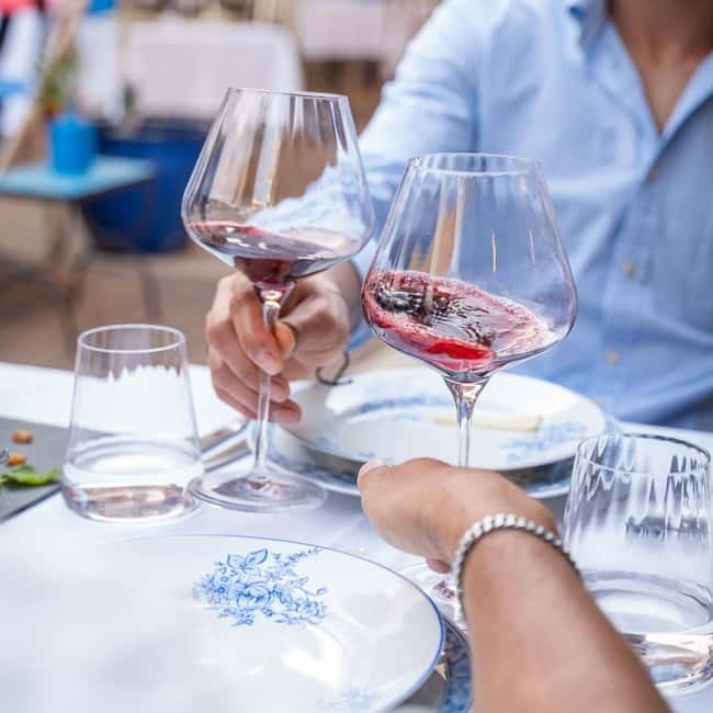 Faro City Portuguese Wine Tasting and Tapas Guided Tour - First two tastings: short stops with a local focus