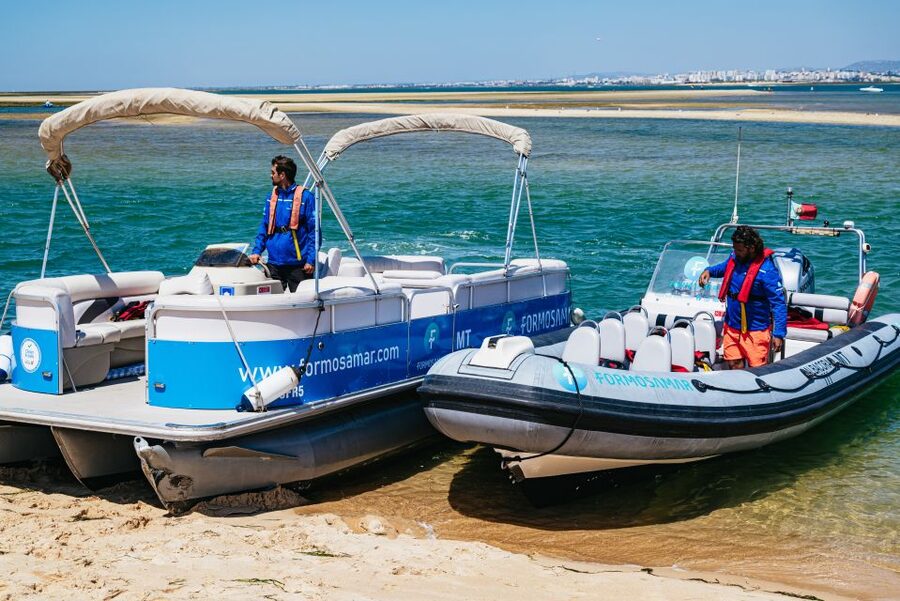 Faro: Deserta Island and Farol Island Catamaran Boat Trip - The short crossing back through Ria Formosa