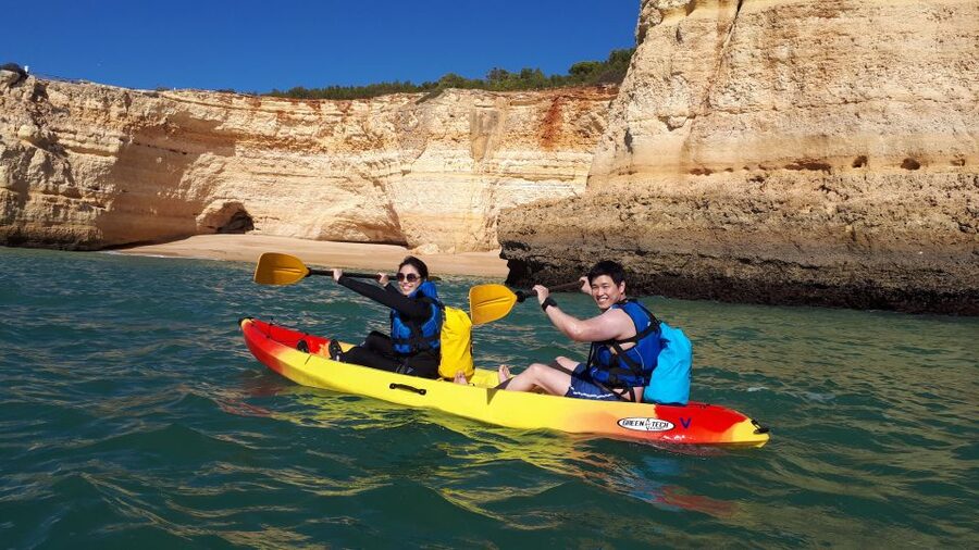 From Benagil: Benagil Caves Kayak Tour - The second hour: toward Praia da Marinha