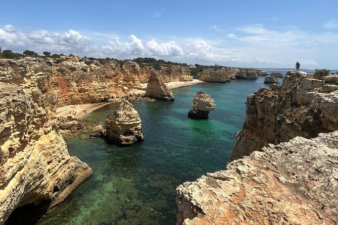 From Faro : Benagil, Algar Seco, 7 Hanging Valleys & Navy - Benagil Beach and the cave viewed from above