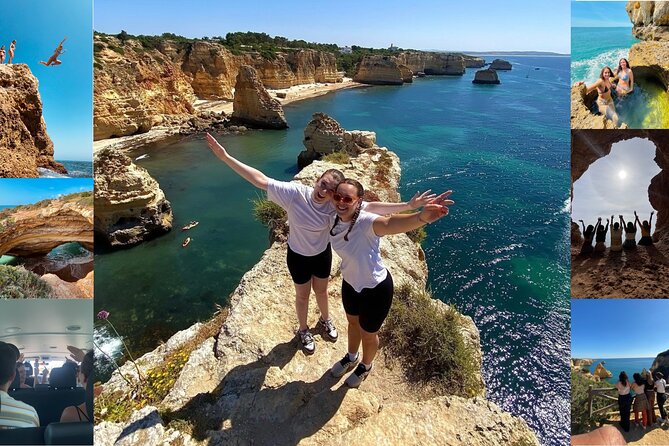From Faro: Benagil, Marinha Beach, 7 Hanging Valleys, Algar Seco - Meeting at the Faro sign before an exact departure