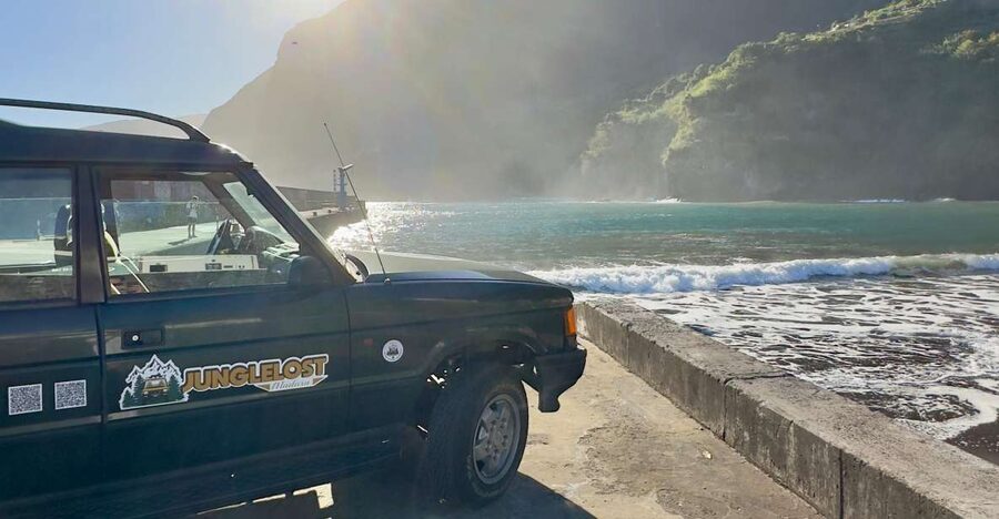 From Funchal:West Madeira Open-roof 4x4 Day Tour with Pickup - Seixal adds a black sand beach and coastal drama