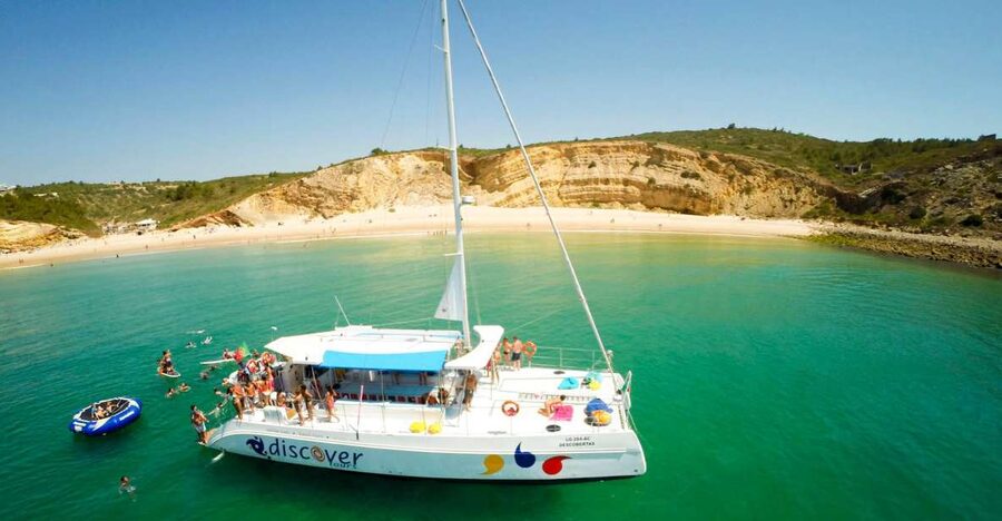 From Lagos: Algarve Cruise by Catamaran - Seeing Ponta da Piedade from the water