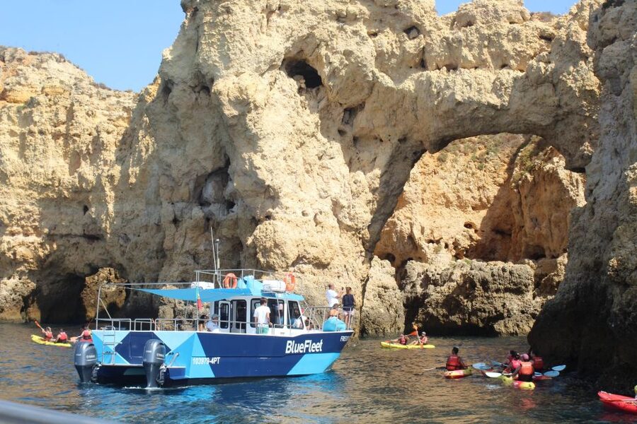 From Lagos: Kayak Experience in Ponta da Piedade - What the support boat adds