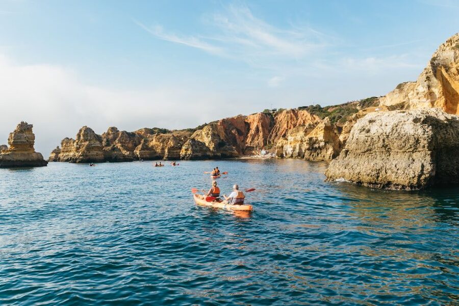 From Lagos: Kayaking and Boat Cave Explorer Tour - The two-hour route at Ponta da Piedade