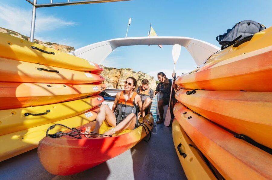 From Lagos: Kayaking and Boat Cave Explorer Tour - Meeting at Lagos Marina and getting started