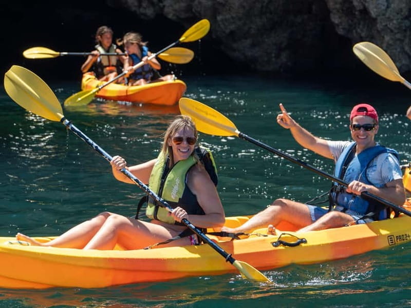 From Lagos: Ponta da Piedade Caves Kayak Tour from Catamaran - Paddling through caves, arches, and narrow passages