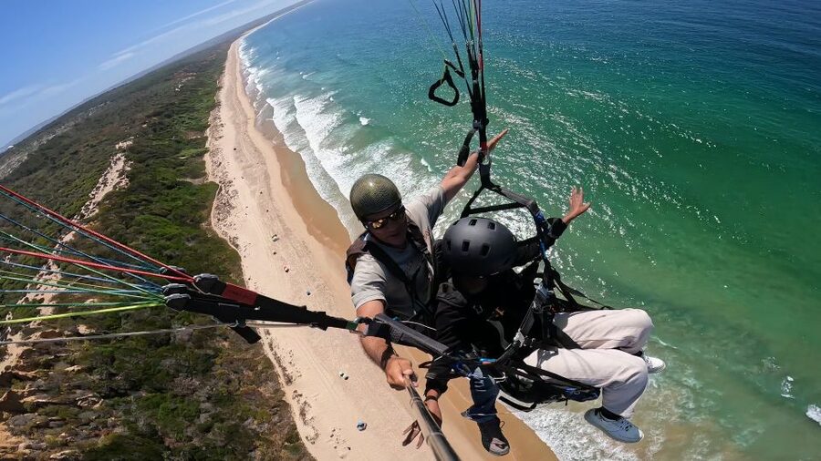 From Lisbon: Paragliding Tandem Flight - Why the launch site may be anywhere along the coast