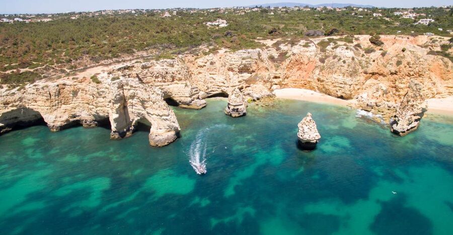 From Portimao: Benagil Cave and Marinha Beach Boat Tour - Ferragudo, La Rocha, and the first coastal views