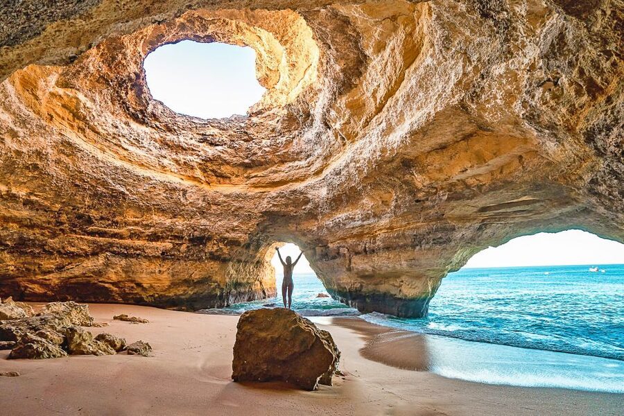 From Portimão: Benagil Sea Caves Boat Tour at Sunrise - The Algarve coast between Portimão and Benagil