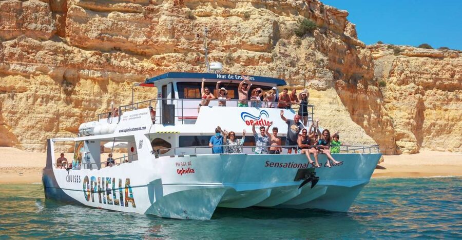 From Portimão: Catamaran Cruise to Benagil Caves with BBQ - Cruising along the Algarve cliffs