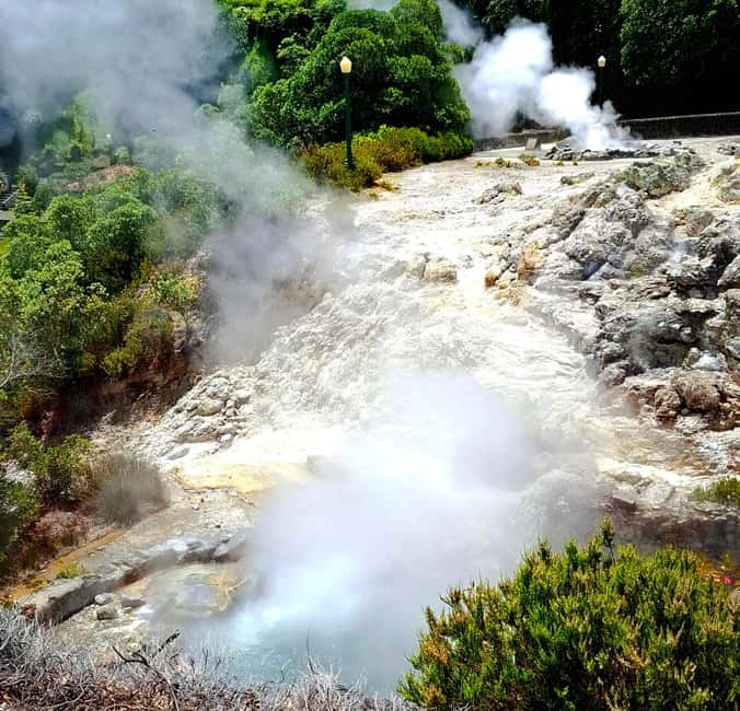 Furnas: Volcano Crater, Lake, Tea Plantation, and Waterfall - Vila Franca do Campo and the ride home