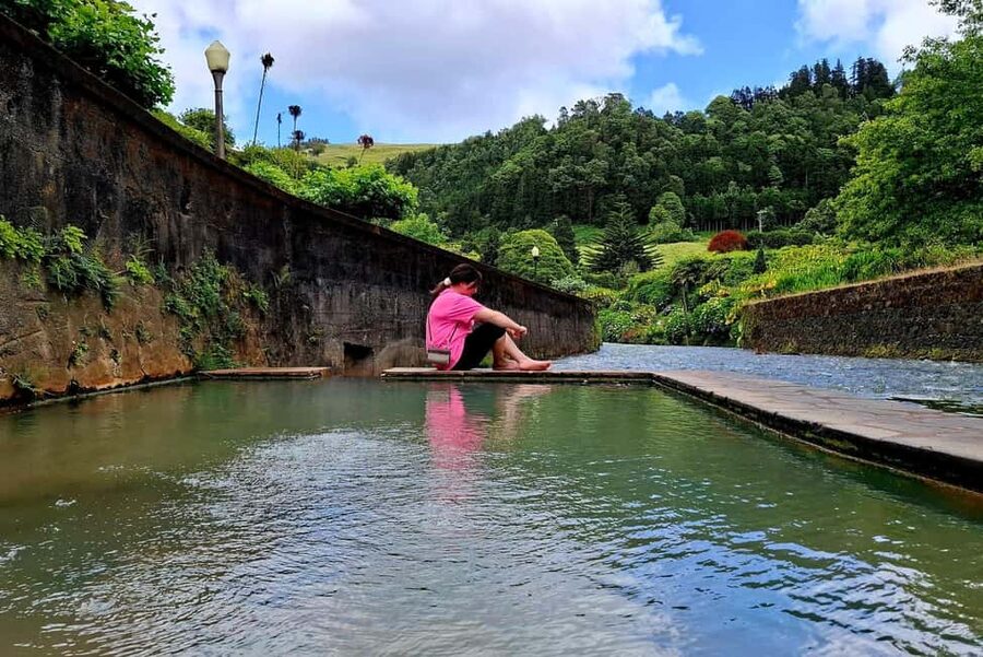 Furnas: Volcano Crater, Lake, Tea Plantation, and Waterfall - Santa Iria Lookout and the north coast