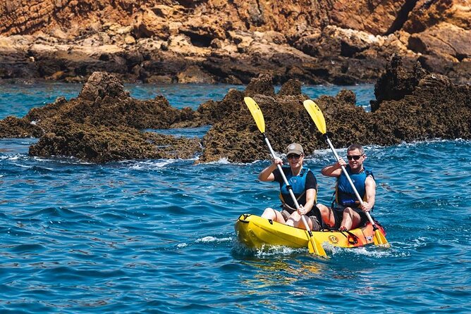 Guided Kayak Tour: Exploring Benagil Caves - Paddling along the bays toward Marinha