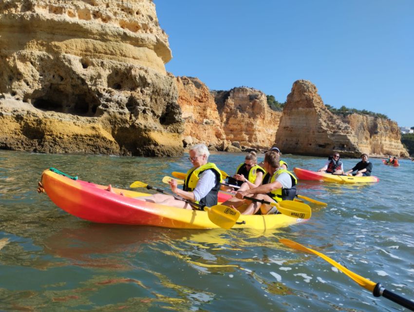 Lagoa: Benagil Cave and Marinha Beach Guided Kayaking Tour - Entering Benagil Cave by kayak