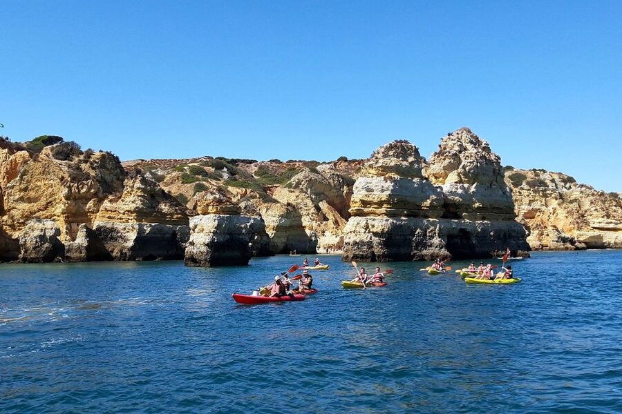 Lagos: Guided Kayak Tour - Paddling from Lagos toward Ponta da Piedade