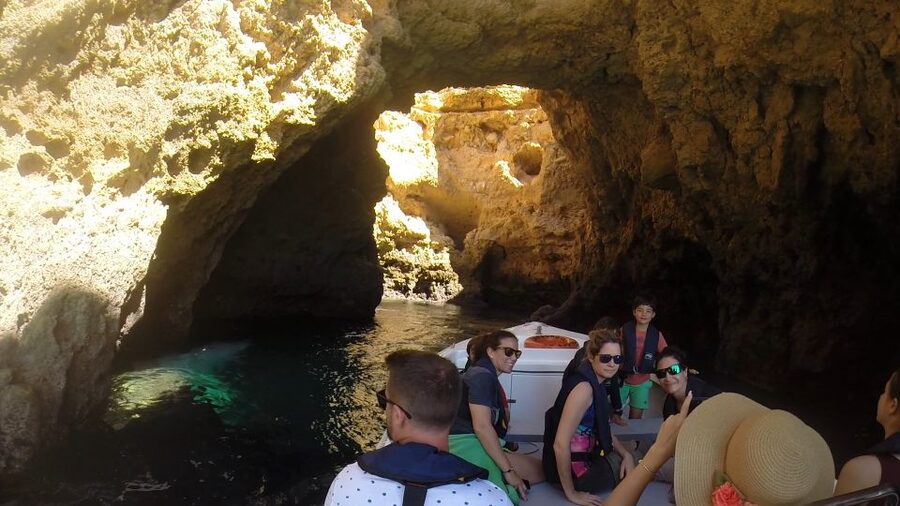 Lagos: Ponta da Piedade Cave and Coastal Tour - Swimming from the anchored boat