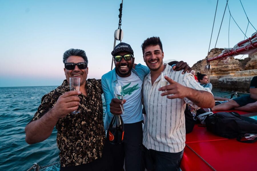 Lagos: Sunset Sail aboard a Traditional Boat with Prosecco - Watching Lagos from the Atlantic side