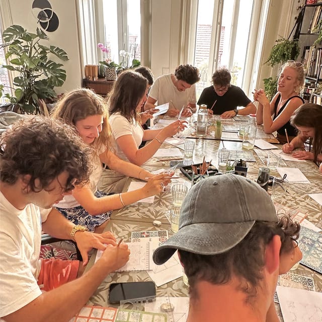 Lisbon: Azulejos' Design Create Your Own Tile Workshop - Entering the artist’s home at Bell Number 2