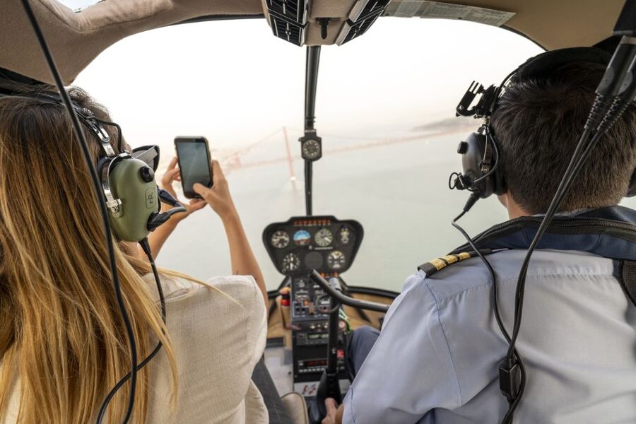 Lisbon: City and Coastline Sightseeing Helicopter Flight - The 25th April Bridge and Christ King Monument