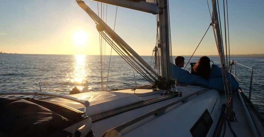 Lisbon: City Skyline Sailboat Cruise with Drink and Snacks - Sailing toward Belém Tower and the Monument to the Discoveries