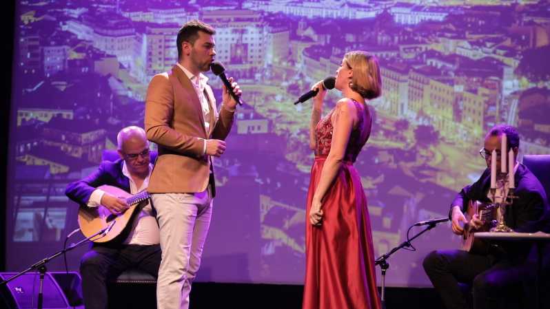 Lisbon: Fado in Chiado Live Show - Lisbon on the screen behind the music
