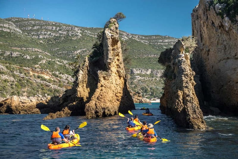 Lisbon: Kayak Tour Arrábida Natural Park, Setubal, Sesimbra - Caves, quiet coves, and swimming stops