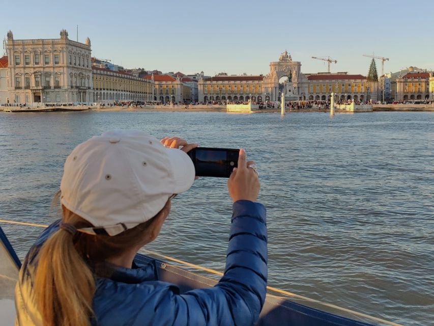 Lisbon: Scenic Day & Sunset Boat Tour with a Drink - Commerce Square from the Tagus
