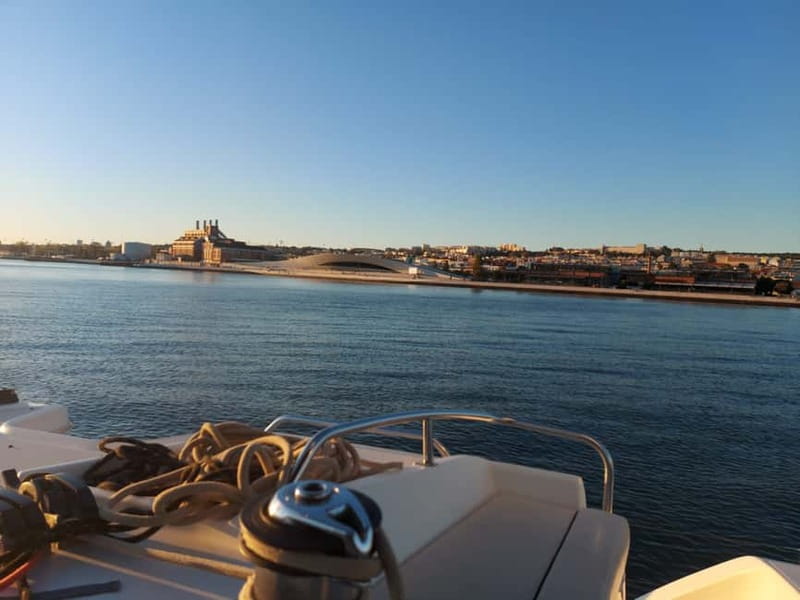 Lisbon: Sunset Catamaran Cruise with Drinks - Leaving Lisbon behind from Commerce Square