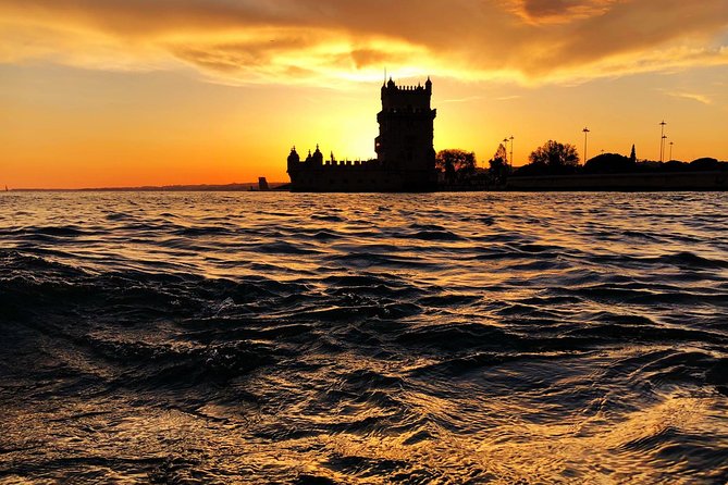 Lisbon: Sunset Cruise With Drinks on Spacious Yacht - Belém Tower at sunset