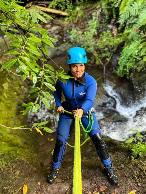 Madeira: Beginner Canyoning - Level 1 - Getting fitted with a helmet, wetsuit, and harness