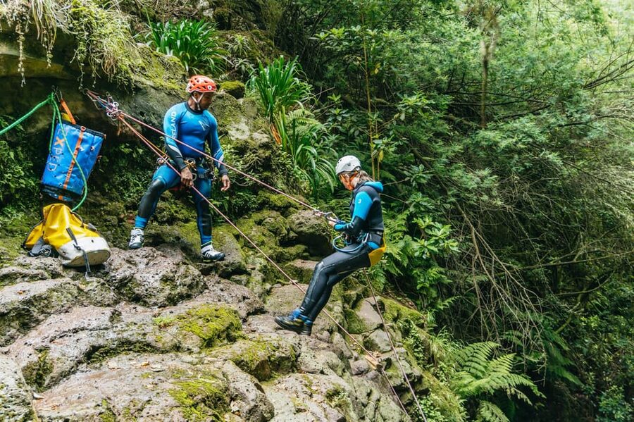 Madeira Canyoning Beginners – Easy & Fun Waterfall Adventure - Returning through ancient terraces
