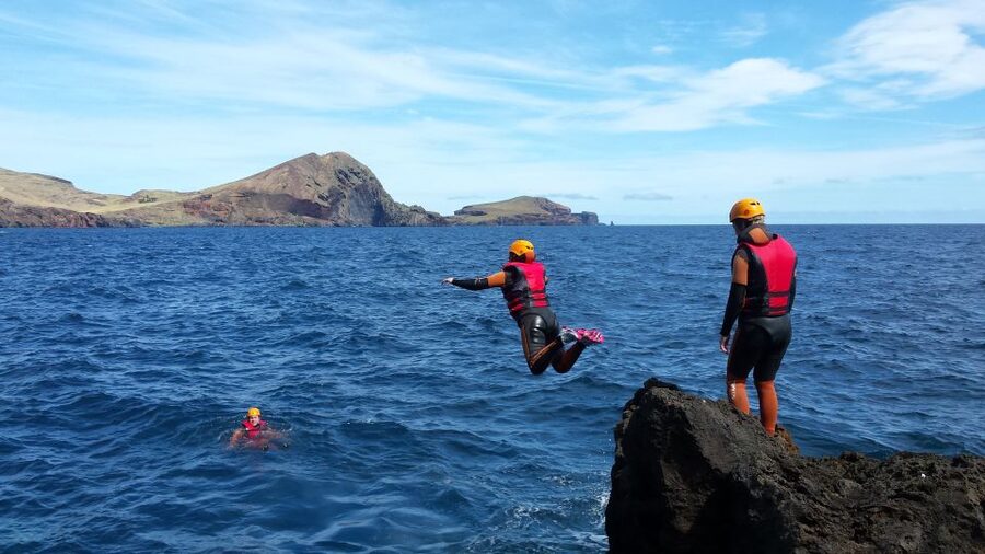 Madeira: Half-Day Coasteering Tour - Madeira’s volcanic coast at Baia d’Abra