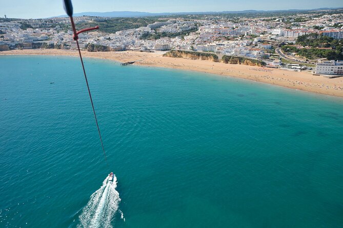 Parasailing from Albufeira Marina by Boat - Photos, Shoes, and Small Extras